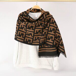 Mixed Monogram Designer Inspired Luxury Scarf